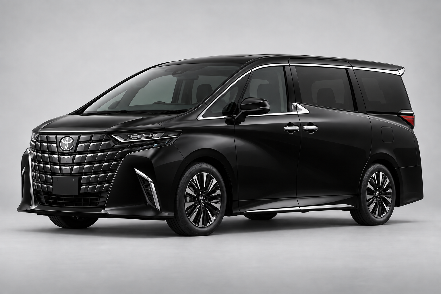 TOYOTA ALPHARD in black, illustrative exterior image