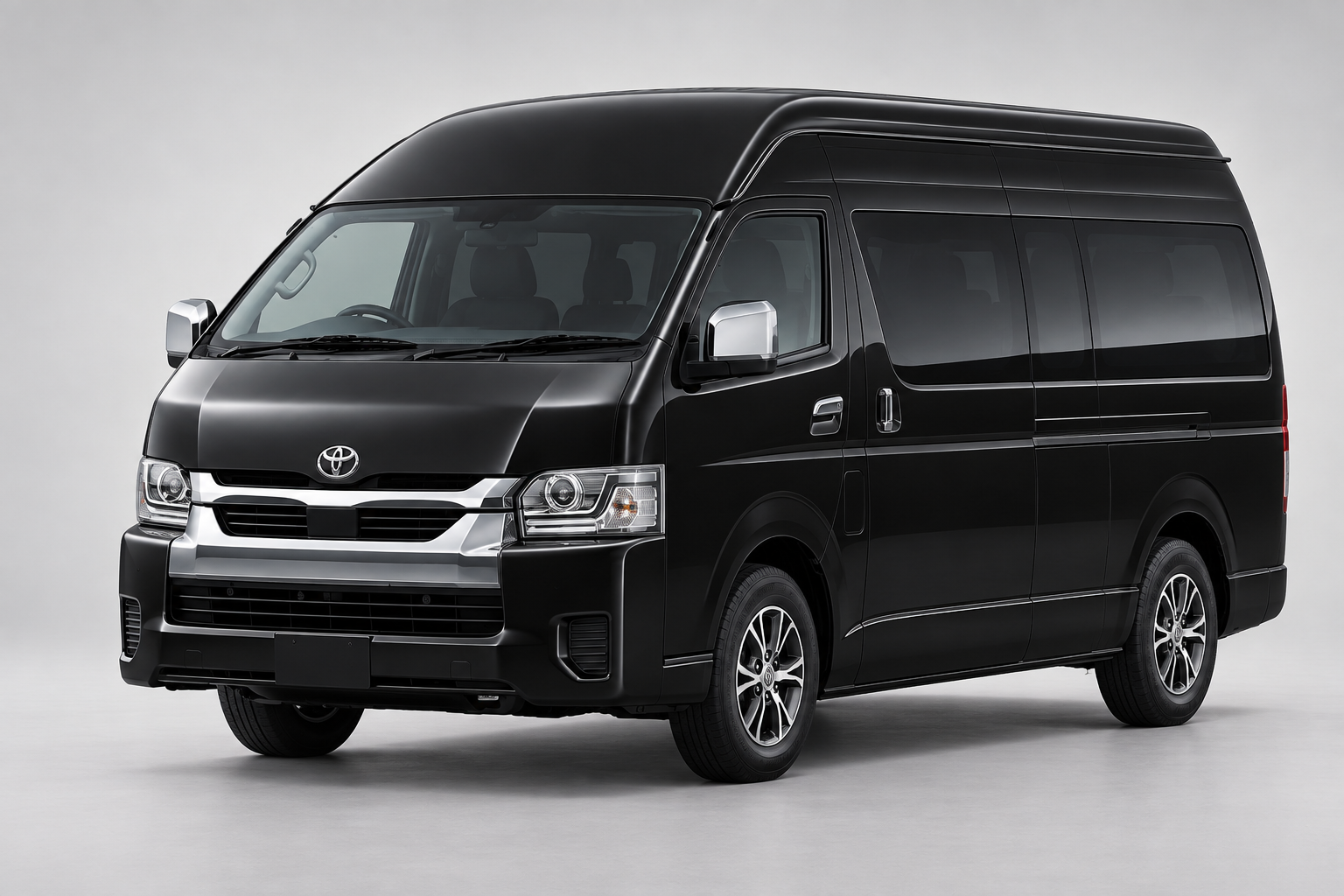 TOYOTA HIACE WAGON in black, illustrative exterior image